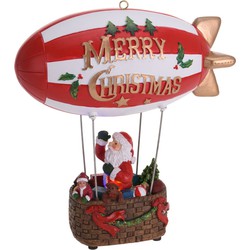 Christmas Decoration kerstdorp zeppelin - draaiende kerstman met licht - Kerstdorpen
