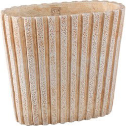 PTMD Bloempot Marijus - 40x20x36 cm - Cement - Creme