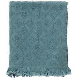 Dutch Decor BELLE - Plaid 130x180 cm - 100% katoen - geweven patroon - Sagebrush Green - groen - Dutch Decor