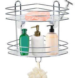 Gerimport Doucherekje ophangbaar - hoek-model - 2-laags - H25 cm - Douche- en badrekjes