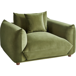 Beliani LUVOS - Fauteuil-Groen-Fluweel