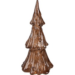 Clayre & Eef Kerstdecoratie met LED-verlichting Kerstboom Ø 12x24 cm Goudkleurig Bruin Kunststof