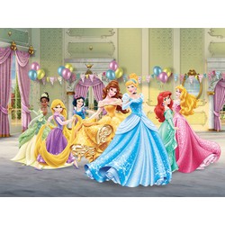 Disney fotobehang prinsessen geel, blauw en groen - 360 x 270 cm - 600586