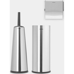 ReNew Toiletaccessoire-set, toiletborstel met houder, toiletrolhouder en reserverolhouder - Matt Steel