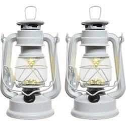 Set van 3x stuks witte camping lantaarn 25 cm LED licht - Lantaarns
