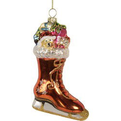 Clayre & Eef Kersthanger Laars 8x4x13 cm Oranje Glas