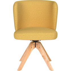 Eetkamerstoel Stan Oker Houten Swivel - Giga Meubel