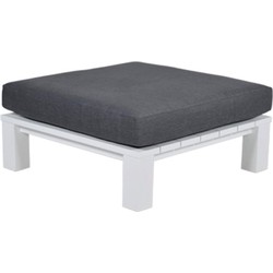 Cube lounge tafel 100x100xH30 cm mat white reflex black