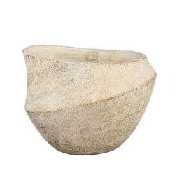 PTMD Bloempot Rishell - 33x30x25 cm - Cement - Creme