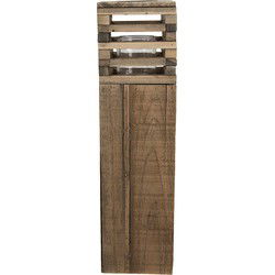 Clayre & Eef Windlicht Bruin Hout