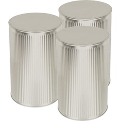 Set van 5x stuks opslagboxen met deksel zilver metaal 11 x 17,6 cm - Voorraadblikken