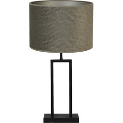 Tafellamp Shiva/Vandy - Zwart/Olive Green - Ø30x62cm