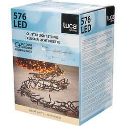 Luca Lighting Kerstverlichting - 576 lampjes - afstandsbediening - warm wit - 420cm - clusterverlichting - Kerstverlichting kerstboom