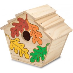 Decoratie Vogelhuisje met verf - DIY - hout - inclusief kwasten - Vogelhuisjes