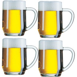 Set van 4x stuks glazen bierpullen 560 ml - Bierglazen