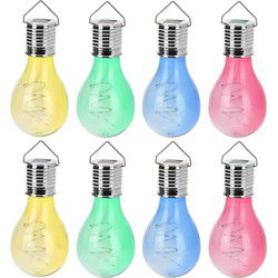 Solar tuin lampjes gekleurd op zonne-energie 15 cm 8 stuks - Buitenverlichting