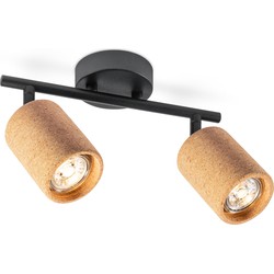 Home sweet home LED opbouwspot Cork 2L - zwart / kurk