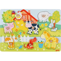 Goki Goki Farm animals, lift-out puzzle 30 x 21 x 2