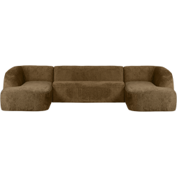 BePureHome Sloping U-Vorm Bank - Velvet - Brass - 77x339x225