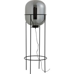 J-line - Lamp Op Voet Sasha Glas/metaal Zilver/zwart Large - 49.5x49.5x151.5cm