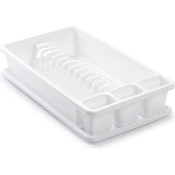 PlasticForte Afdruiprek met lekbak - wit - 45 x 26 cm - afwasrek - Afdruiprekken