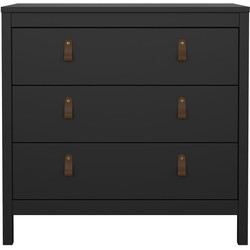 Ladekast met 3 lades matzwart B82,3 cm  BARCELONE