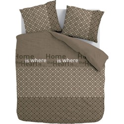 Cotton Rich Collection - Dekbedovertrek - Home Is Home - 200x200/220 - 2*60x70 cm - Zand