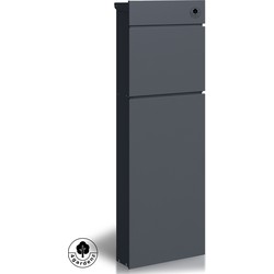 4gardenz® Vrijstaande Brievenbus - Gegalvaniseerd Staand met Slot - Antraciet