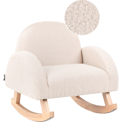 Beliani HUG - Schommelfauteuil-Beige-Bouclé