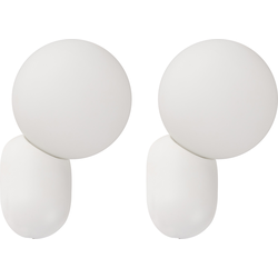 Beliani HELME - Muurlamp-Wit-Glas