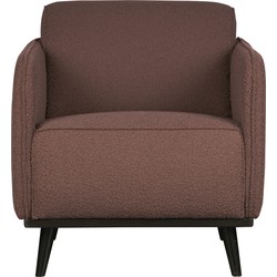 BePureHome Statement Fauteuil Met Arm - Boucle - Coffee - 77x72x93