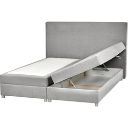 MINISTER - Boxspringbed - Lichtgrijs - 180 x 200 cm - Polyester