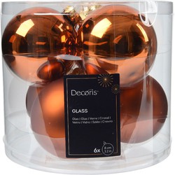 Kerstbal glas d8 cm warme cider 6st