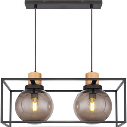 Industriële hanglamp Hilko - L:60cm - E27 LED - Metaal - Zwart