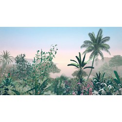 Sanders & Sanders fotobehang jungle groen, roze en blauw - 500 x 280 cm - 611808