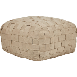 Beliani BODLA - Poef-Beige-Synthetisch materiaal