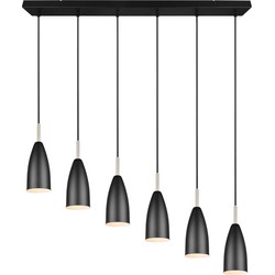 Elegante aanpasbare hanglamp 6xE14 mat zwart