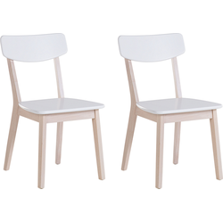 SANTOS - Eetkamerstoel - Lichte houtkleur - MDF