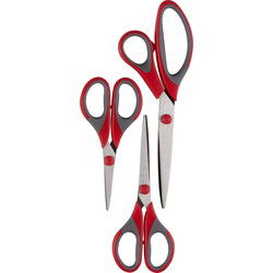 Scharen set - 3-delig - rood - verschillende maten - Huishoudschaar - Keukenscharen