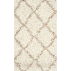 Safavieh Shaggy Indoor Woven Area Rug, Dallas Shag Collection, SGD257, in Ivory & Beige, 91 X 152 cm