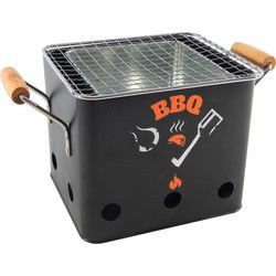 Houtskoolbarbecue - tafelmodel - emmer bbq - zwart - 18 cm - Houtskoolbarbecues