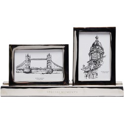 Riviera Maison RM Double Photo Frame silver 10x15 & 15x10