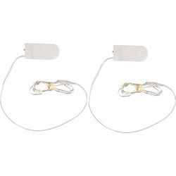 Kerststukje verlichting - 2x - lichtsnoer - 10 LED lampjes - 120 cm - Lichtsnoeren