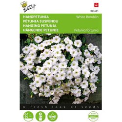 Zaden hangpetunia white ramblin 25 zaden