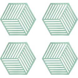 Krumble Pannenonderzetter Hexagon - Groen - Set van 4