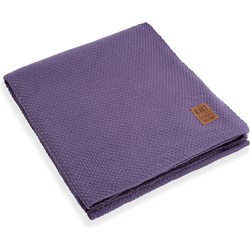 Knit Factory Jesse Gebreid Plaid XL - Woondeken - Kleed - Violet - 195x225 cm