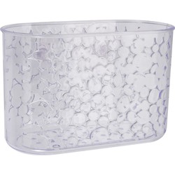 Transparante badkamer flessen houder met waterdruppels 19 cm - Badkameraccessoireset