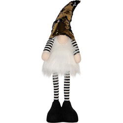 Clayre & Eef Kerstdecoratie met LED-verlichting Kabouter 8x12x56 cm Goudkleurig Synthetisch