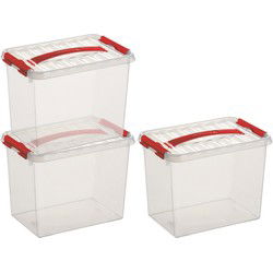 Sunware opbergbox - 3x - transparant - 9L - 30 x 20 x 22 cm - Opbergbox