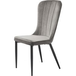Eetkamerstoel Velvet - Grijs - Zithoogte 49,5cm - Stoel Hudson - Set van 2